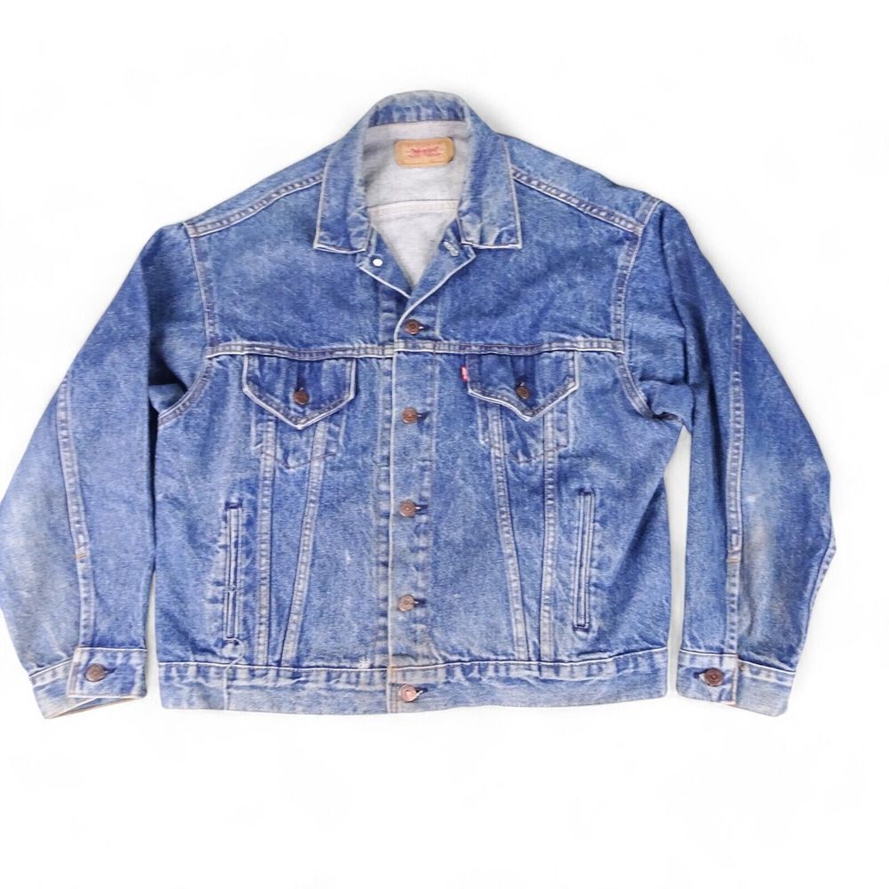 Vintage Levi's Denim Trucker Jacket Type 3 USA Made 70507-0218 Size Large